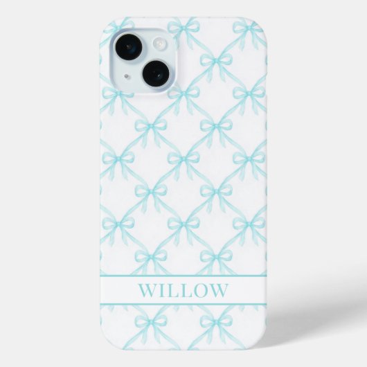 Aqua Coquette Wasserfarbenbögen Case-Mate iPhone Hülle (Rückseite)