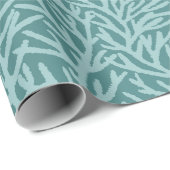 Aqua Coral Aquamarin Ocean Coastal Geschenkpapier (Rolleneckpunkt)