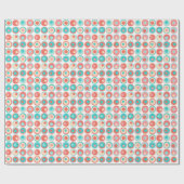 Aqua Coral Circles Geschenkpapier (Flach)