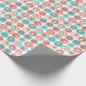 Aqua Coral Circles Geschenkpapier (Ecke)