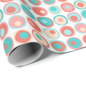 Aqua Coral Circles Geschenkpapier (Rolleneckpunkt)