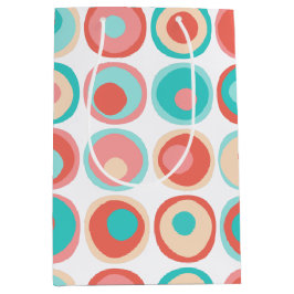 Aqua Coral Circles Mittlere Geschenktüte