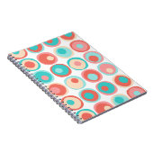 Aqua Coral Circles Notizblock (Rechte Seite)