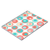 Aqua Coral Circles Notizblock (Linke Seite)