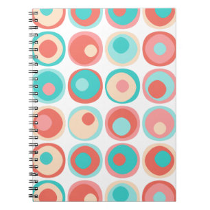 Aqua Coral Circles Notizblock
