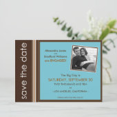Aqua-Coral Moderne, gesprenkelte Textur Save the D Date (Stehend Vorderseite)