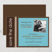 Aqua-Coral Moderne, gesprenkelte Textur Save the D Date (Vorne/Hinten)