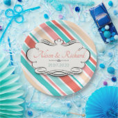 Aqua & Coral Pappteller (Party)