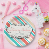 Aqua & Coral Pappteller (Party)