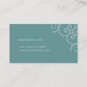 Aqua Corner Swirl Design - Personal Business Card Visitenkarte (Rückseite)