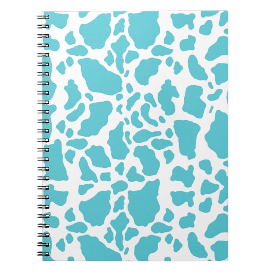 Aqua Cow wirbelt Tierdruckmuster Notizblock (Vorderseite)