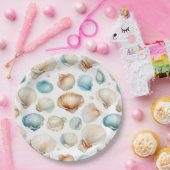 Aqua Cream Beach Muscheln Brautparty Pappteller (Party)