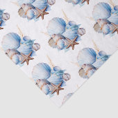 Aqua Cream Beach Muscheln Brautparty Seidenpapier (Ausschnitt)