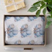 Aqua Cream Beach Muscheln Brautparty Seidenpapier (Geschenk)