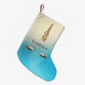 Aqua Cream Gold Sparkle Kleiner Weihnachtsstrumpf (Vorderansicht (hängend))