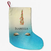 Aqua Cream Gold Sparkle Kleiner Weihnachtsstrumpf (Vorderseite)