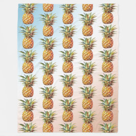 Aqua Cream Happy Tropical Pineapse Fleecedecke