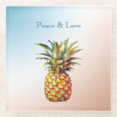 Aqua Cream Happy Tropical Pineapse Glasuntersetzer (Vorderseite)