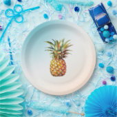 Aqua Cream Happy Tropical Pineapse Pappteller (Party)