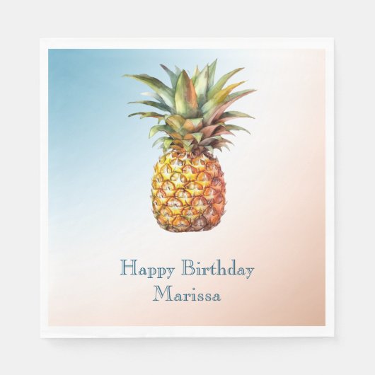 Aqua Cream Happy Tropical Pineapse Serviette (Vorderseite)