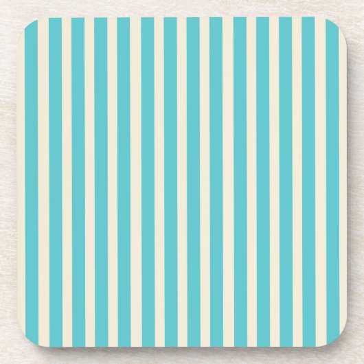 Aqua Cream Stripes Untersetzer (Vorderseite)