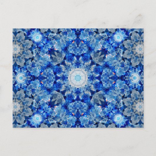 Aqua Crystal Mandala Postkarte (Vorderseite)
