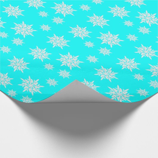 Aqua Crystal Snowflakes Weihnachtsgeschenk Wrap Pa Geschenkpapier (Ecke)