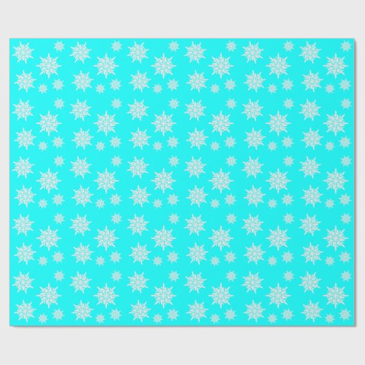 Aqua Crystal Snowflakes Weihnachtsgeschenk Wrap Pa Geschenkpapier (Flach)