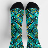 Aqua Cubistic Style Socken (Oben)
