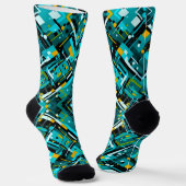 Aqua Cubistic Style Socken (Gewinkelt)