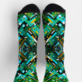Aqua Cubistic Style Socken (Oben)