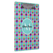 Aqua Cupcake Personalisiert Monogram Klemmbrett (Rechts)