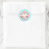 Aqua Cupcake Pink Bäckerei Party Stickers (Tasche)