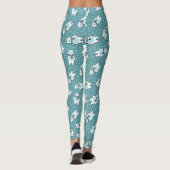 Aqua cute snow polar bear pattern leggings (Rückseite)