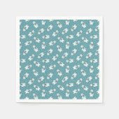 Aqua cute snow polar bear pattern serviette (Vorderseite)
