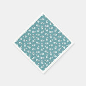 Aqua cute snow polar bear pattern serviette (Ecke)
