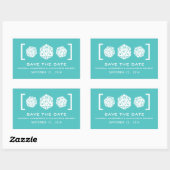 Aqua D20 Dice Gamer Save the Date Stickers (Blatt)