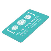 Aqua D20 Dice Gamer Speichern Sie das Date Magnet (Linke Seite)