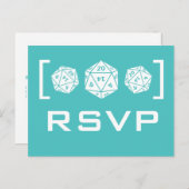 Aqua D20 Dice Gamer UAWG Postcard Einladungspostkarte (Vorne/Hinten)