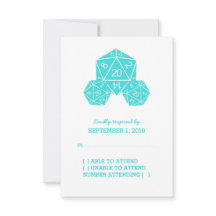 Aqua D20 Dice Response Card
