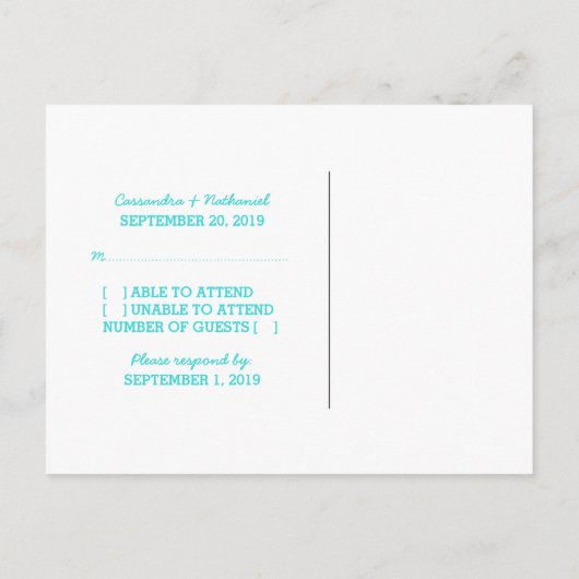 Aqua D20 Dice Response Postkarte (Rückseite)