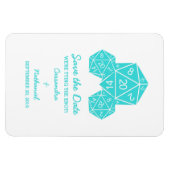 Aqua D20 Dice Save the Date Magnet (Horizontal)