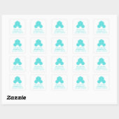 Aqua D20 Dice Save the Date Stickers (Blatt)