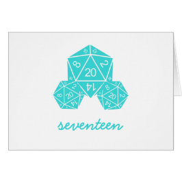 Aqua D20 Dice Tischnummer Card