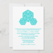 Aqua D20 Dice Wedding Einladung (Vorderseite)