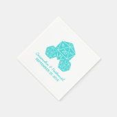 Aqua D20 Dice Wedding Paper Napkins Serviette (Ecke)