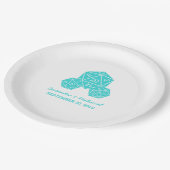 Aqua D20 Dice Wedding Paper Teller (Schrägansicht)