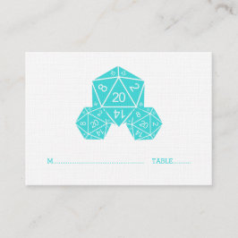 Aqua D20 Dice Wedding Platzkarte