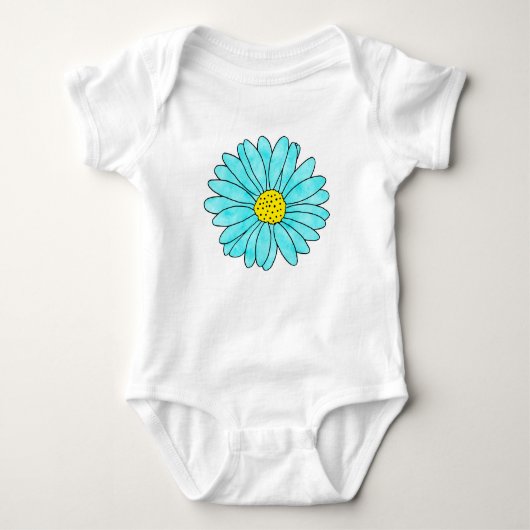 Aqua Daisy Baby Strampler (Vorderseite)