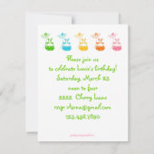 Aqua Daisy Bunny Einladung zum Geburtstag (Rückseite)